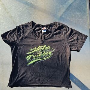 Harley-Davidson Black T-Shirt with Green Logo